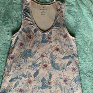 American Eagle Floral Pink Tank